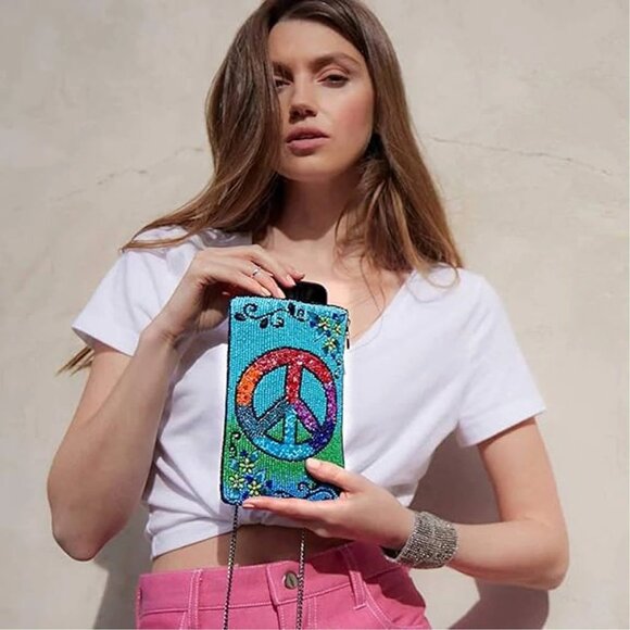 MARY FRANCES Inner Peace Beaded Crossbody Phone Bag - Picture 2 of 8